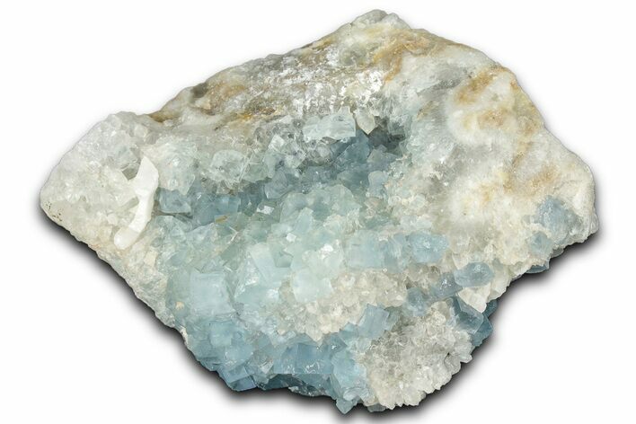 Blue Cubic Fluorite Crystals on Quartz - New Mexico #326171